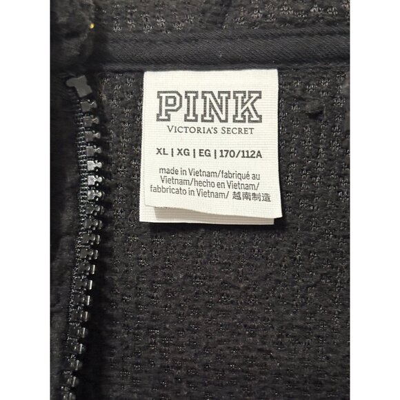 EXCELLENT Victorias Secret Pink Hooded Fleece Pullover 1/2 Zip Comfy Hoodie XL - Picture 8 of 11